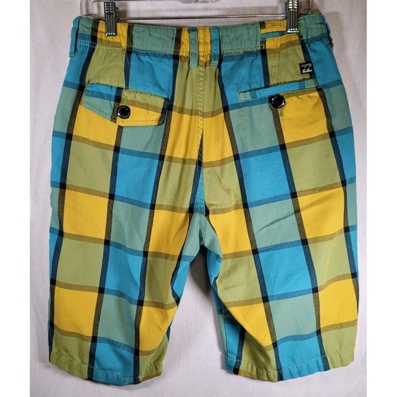 Billabong Other - Billabong Shorts Men's 30 Yellow Green Blue Plaid Swim‎ Board Surf Trunks